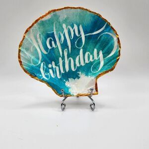 Decoupage Scalloped shell Happy Birthday Shell